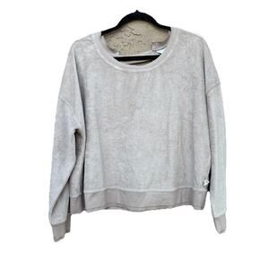 Joylab Terry Cloth Tan Brown Long Sleeve Athletic Top, Women’s Small